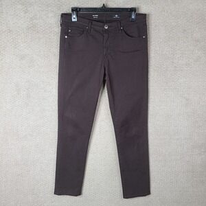 AG Adriano Goldschmied Pants Womens 29 Purple‎ The Prima Cigarette Leg Stretch